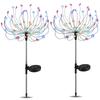 2Pcs Set 90LED Chips Solar Star Light Garden Decorative Lights for Walkway Patio Lawn Decor(Lumière coloree )