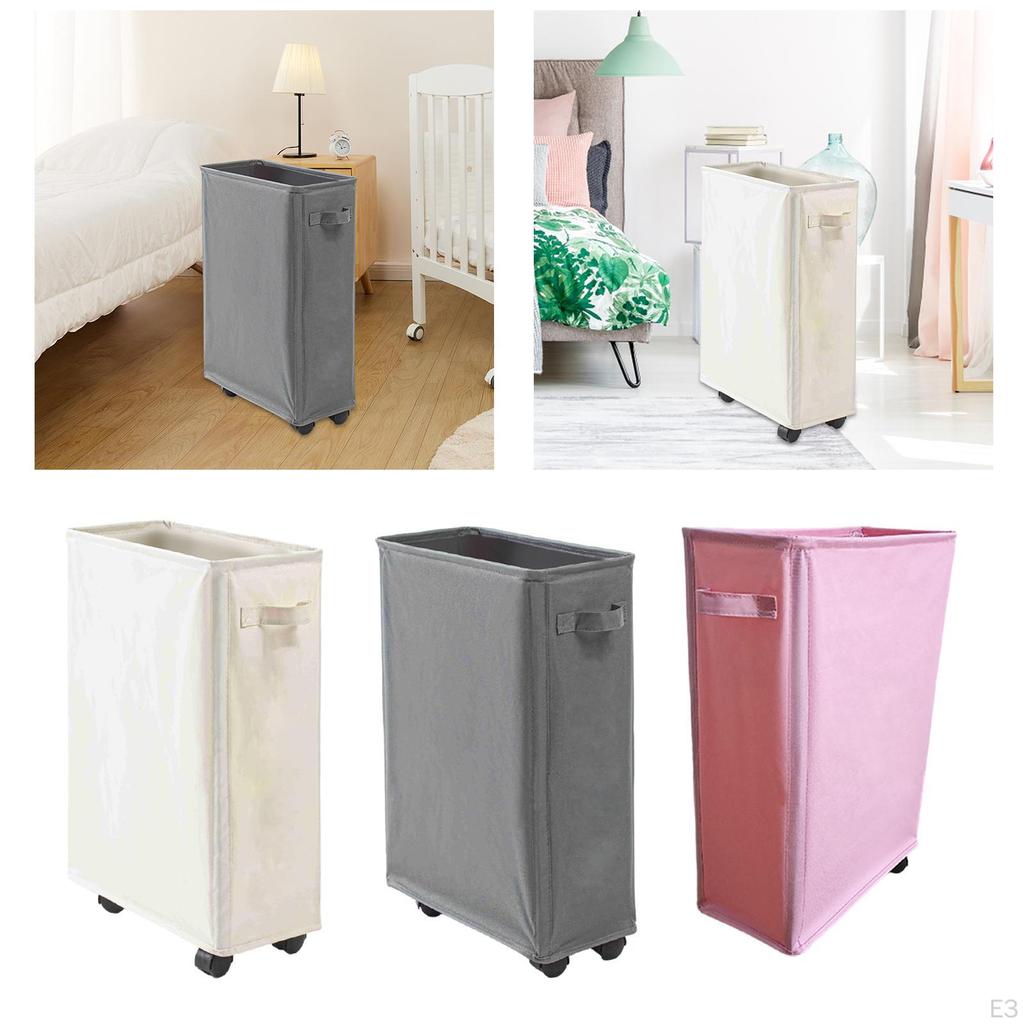Clothes Hamper Laundry Basket On Wheels Portable Tall Wheeled Storage for