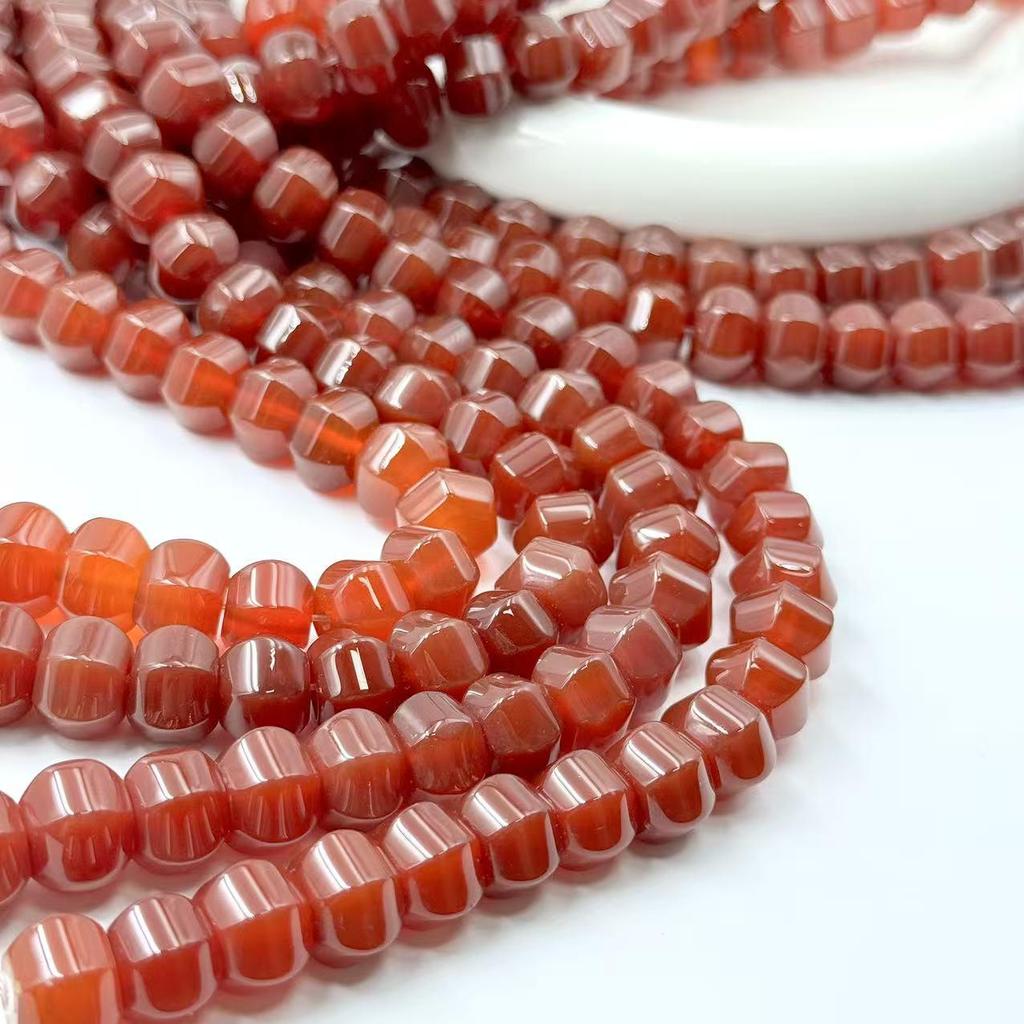 Natural A-Grade Irregular Red Agate Lantern Beads for DIY Bracelets, Necklaces, and Jewelry Accessories.