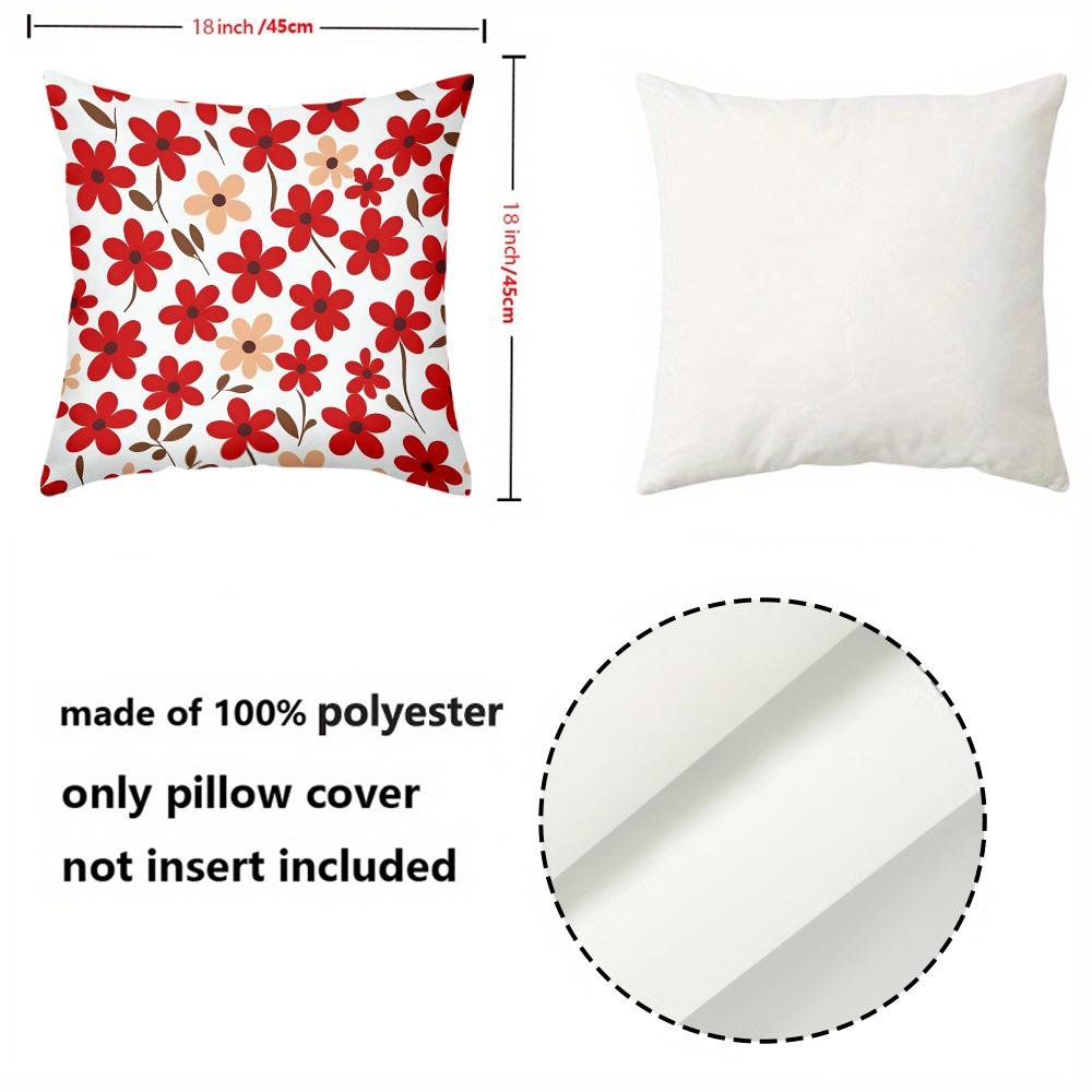 Floral Patterned Cushion Covers Red And Pink Polyester pillowcase, sofa decorative cushion cov Headboard Pillow