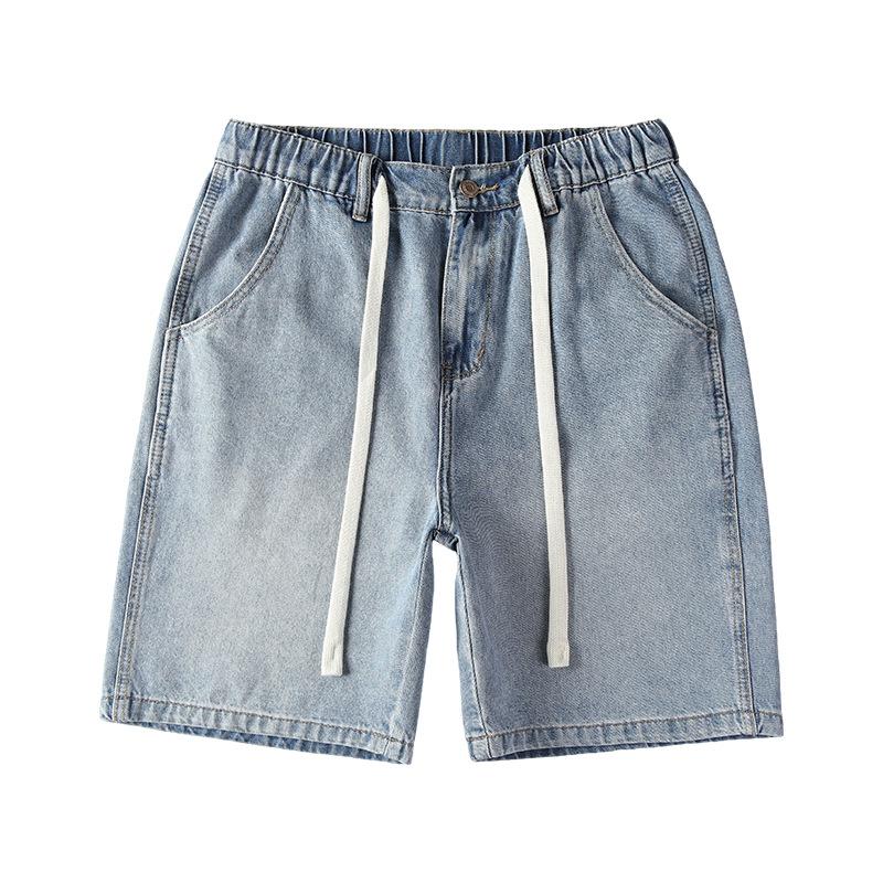 

Новые летние шорты, модные японские джинсы свободного кроя, укороченные брюки, брюки длиной до колена 3XL синий