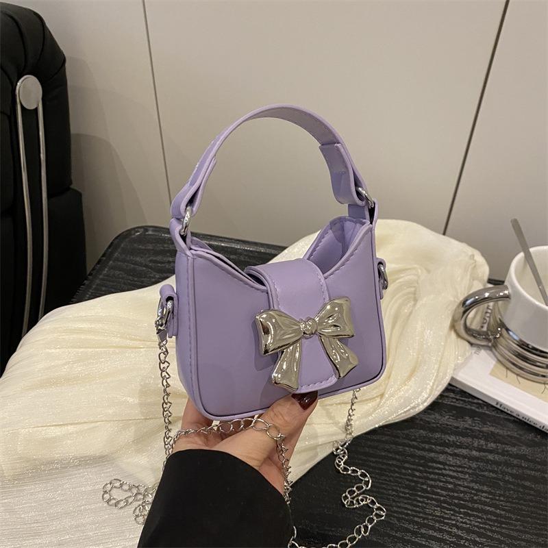 Exquisite mini new candy color bow mini handbag children's bag chain one shoulder messenger bag women