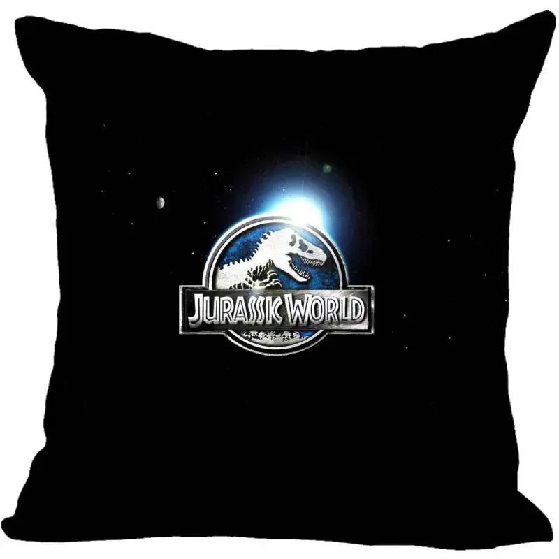 Custom Jurassic Park Logo Square Pillowcase Custom Zippered Pillow Cover Case 45x45cm(One Side)