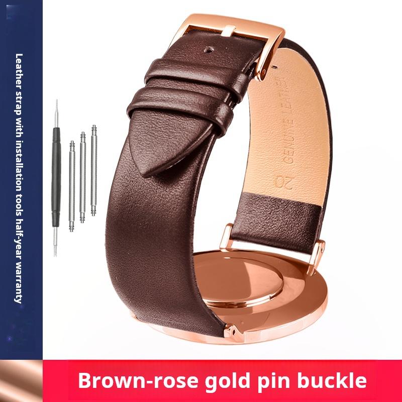 Thin Leather Strap 12 14 15mm 16mm 18mm 19mm 20mm 22mm For Tissot Longines Casio Watch Band Men Women Brown Blue White Bracelet