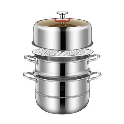 Huoxiang HXG-ZG205 28cm 3-Layer Stainless Steel Steamer