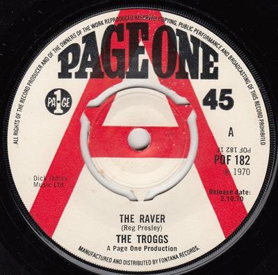 7inch Record TROGGS - The Raver  POF182PROMO Page One 1970 UK Rock Used