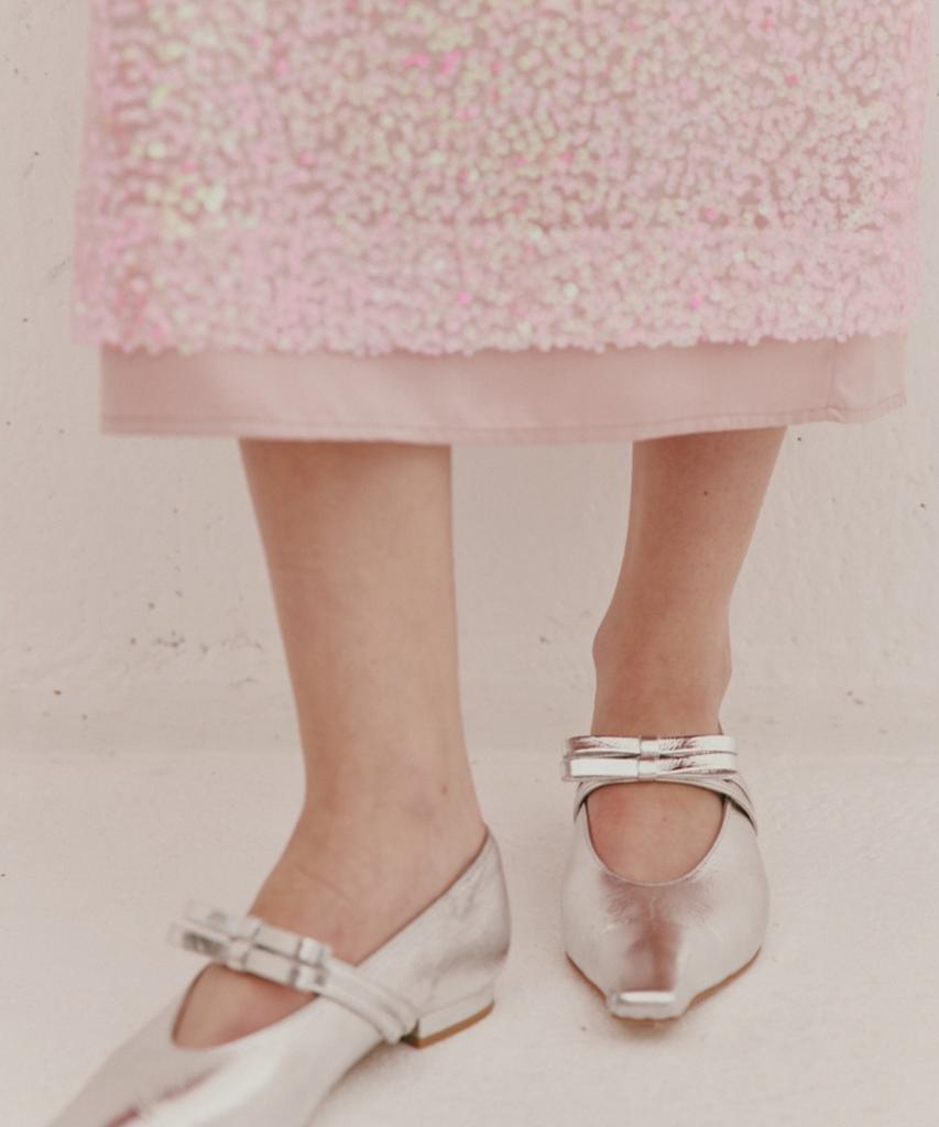 Okuka Sequin Layered Skirt - Pink