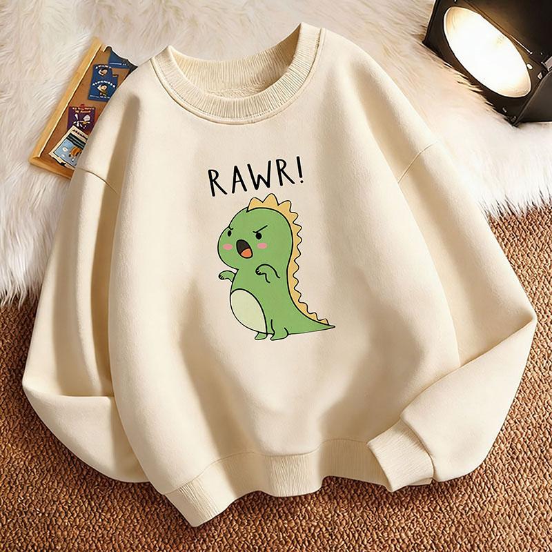 Long-sleeve Funny Dinosaur Kids' Hoodie, Casual, Pretty Clothes for Girls