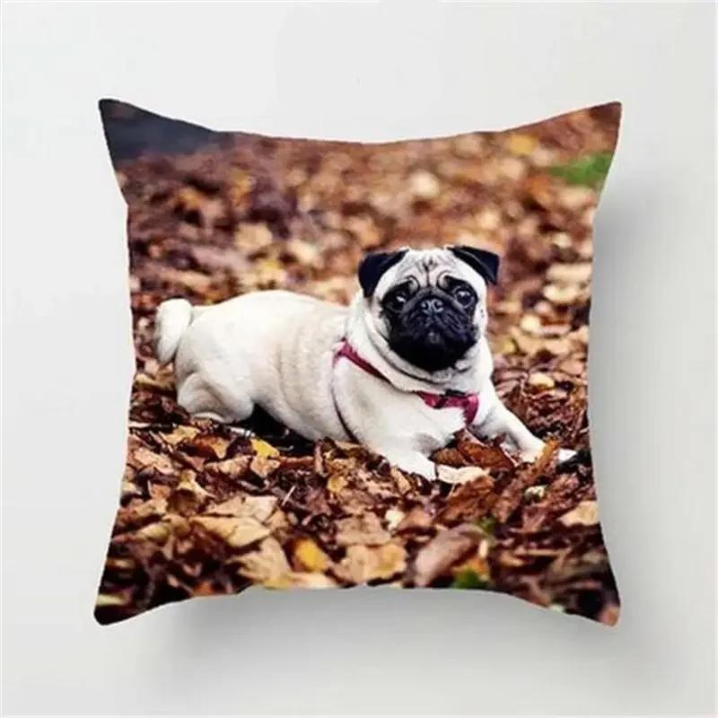 Animal French Bulldog Cushion Cover Pug Dog Herding Pillowcase  Sofa Car Decorative