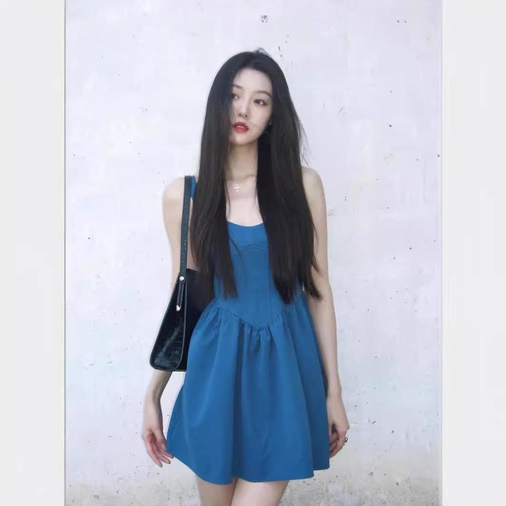 Mini Abito Canotta Blu Chic da Donna - Carino Stile Estivo