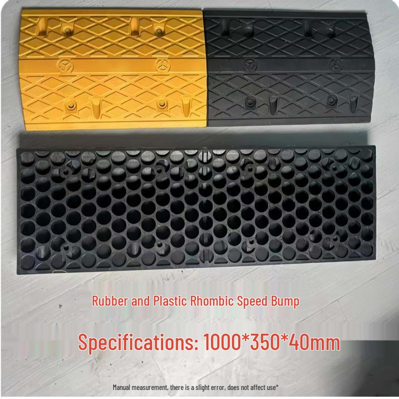 Rubber Speed Bump: Door, Road, Groove, Ramp Mat - Parking Wheel Stopper with Shock Absorption.