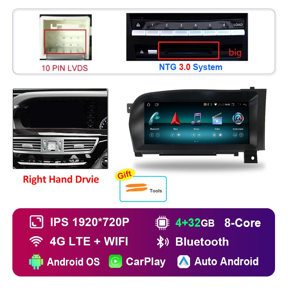 

Android Car Radio Multimedia Player DSP Stereo 10,25 дюймовый правый руль для Benz S W221 W216 2005 - 2013 NTG 3.0 3.5 System
