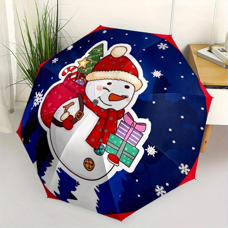 1pc Snowman Automatic Open/Close Umbrella, Portable Folding umbrella for Everyday Use yy250826034