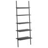 VidaXL 5-Tier Leaning Bookshelf Black 64x34x185.5 Cm 336378