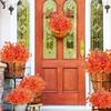 10Pcs Artificial Fall Plants Plastic Fake Eucalyptus Shrubs Outdoor Plant for Garden Home Autumn Decoration Festival Party Decor