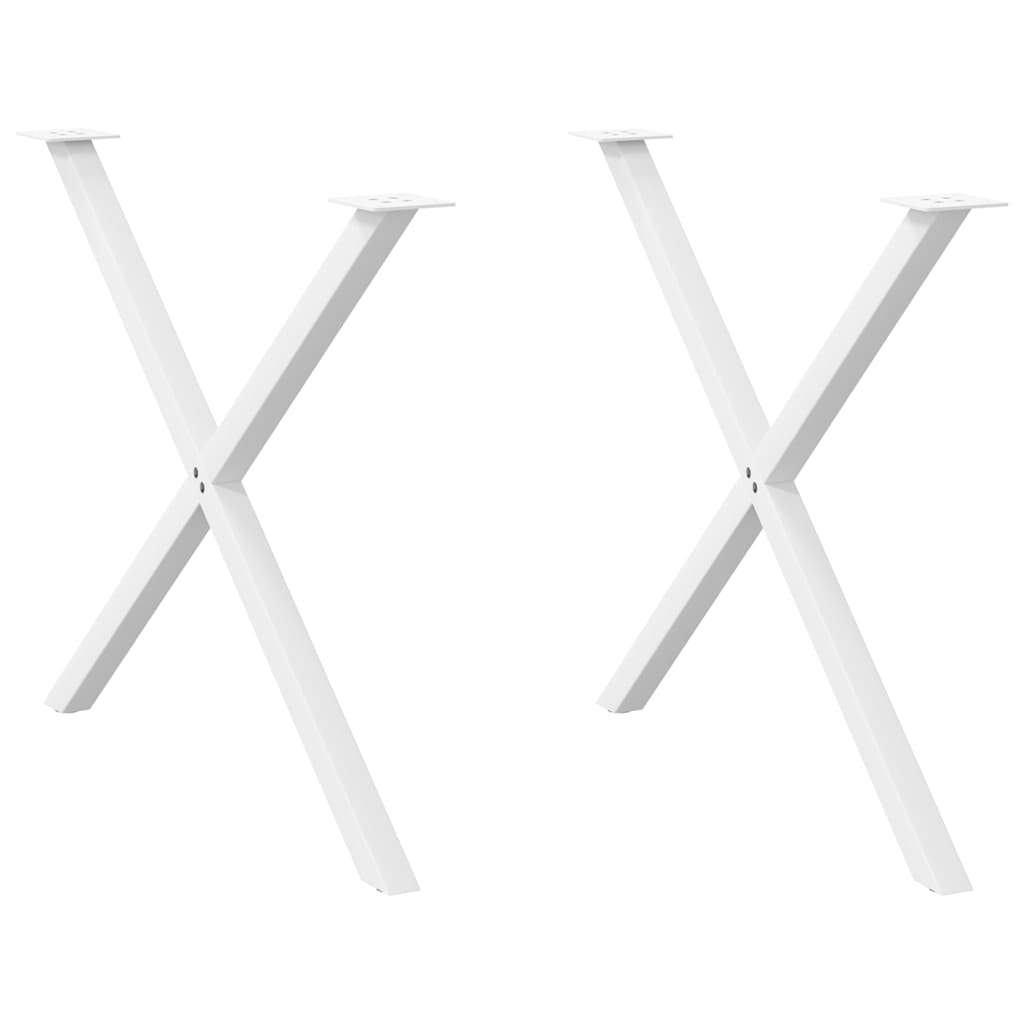 Vidaxl Nogi Do Stołu Jadalnego, 2 Szt., Białe, 90X(72-73) Cm, Stal