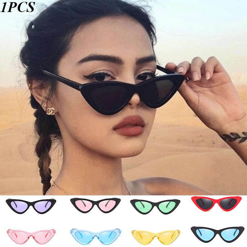 Fashion Cat Eye Small Triangle Sunglasses Women Vintage Outdoor Sun Protection Shades non-polarized Sun Glasses