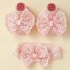 2Set Lace Bow Baby Headband Socks Set Soft Baby Floor Sock Kids Headwear Anti Slip Socks  Boy Girl