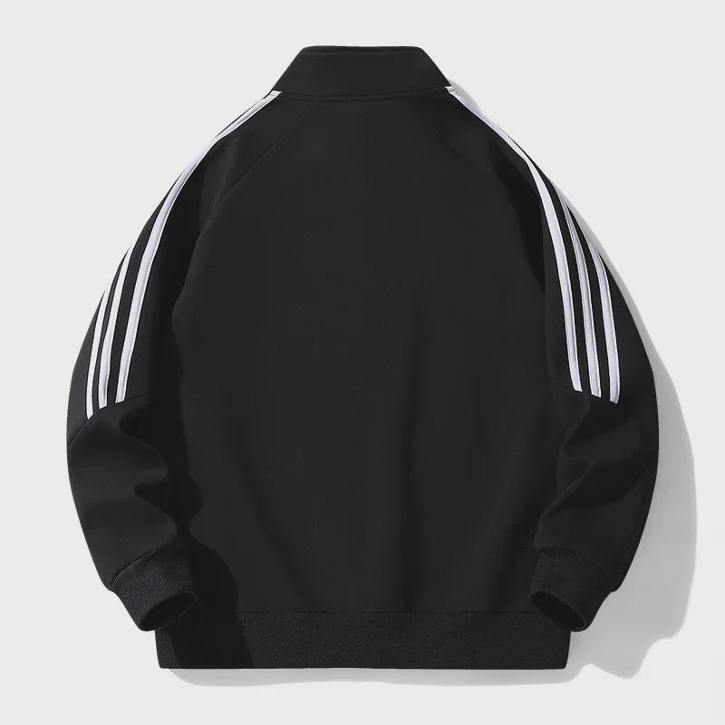 Men's Casual Three-Stripe Stand-Up Collar Sweatshirt Jacket