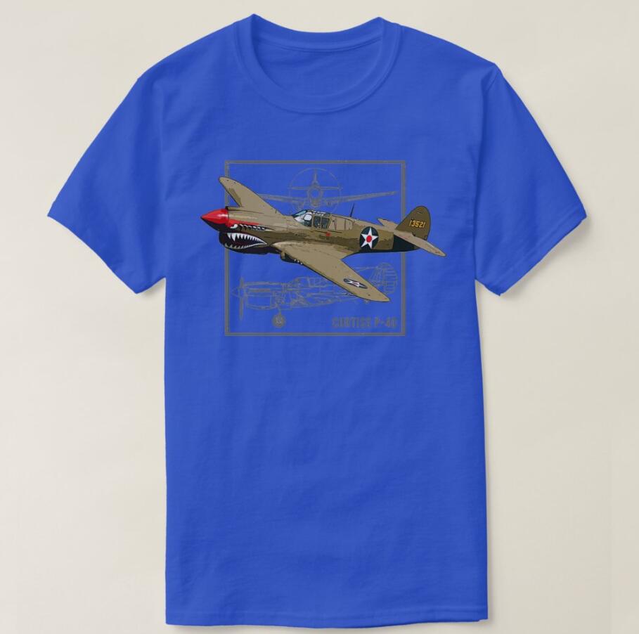 Curtiss P40 Warhawk Fighter Plane Men TShirt Short Sleeve Casual Cotton ONeck Summer Men Clothing