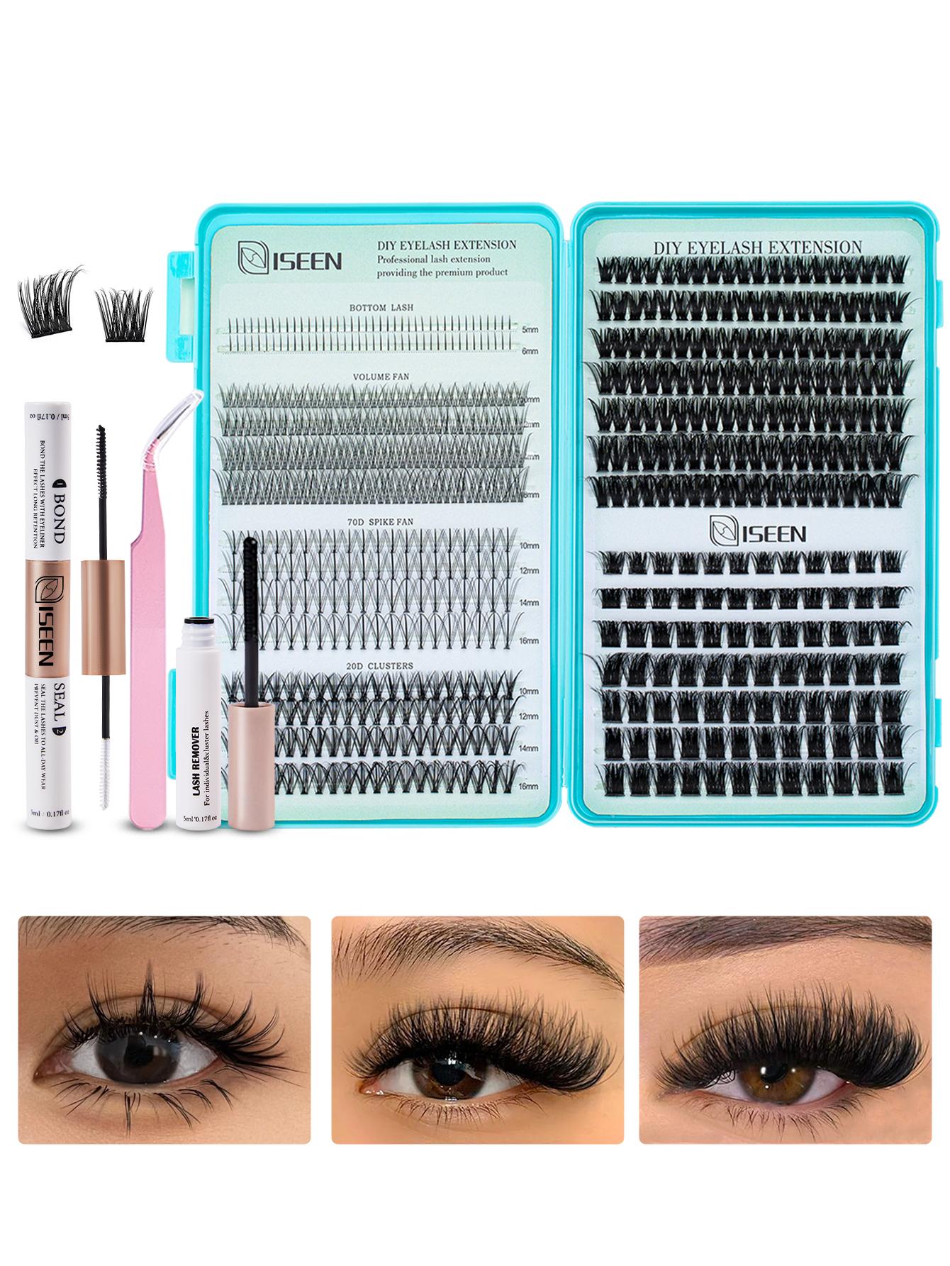 

Набір для нарощування вій DIY Lash Clusters Набір для нарощування вій, комбінований набір для окремих вій із з’єднанням і ущільненням вій, зніміть пінцет