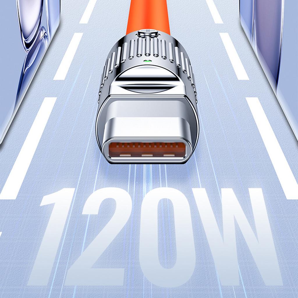 Zinc Alloy 6A Fast Charging TPE Liquid Silicone 120w Phone Charging Cable Data Cable