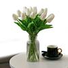 15 PCS White Imitation Tulip Artificial Flowers Real Touch Tulips Faux Flower for Home Kitchen Wedding Dining Table Decoration