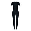 Women's Solid Color Slim Short Sleeve High Waisted Skinny Pants Casual Suit