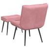 Pink Velvet Relaxation Armchair with Footstool