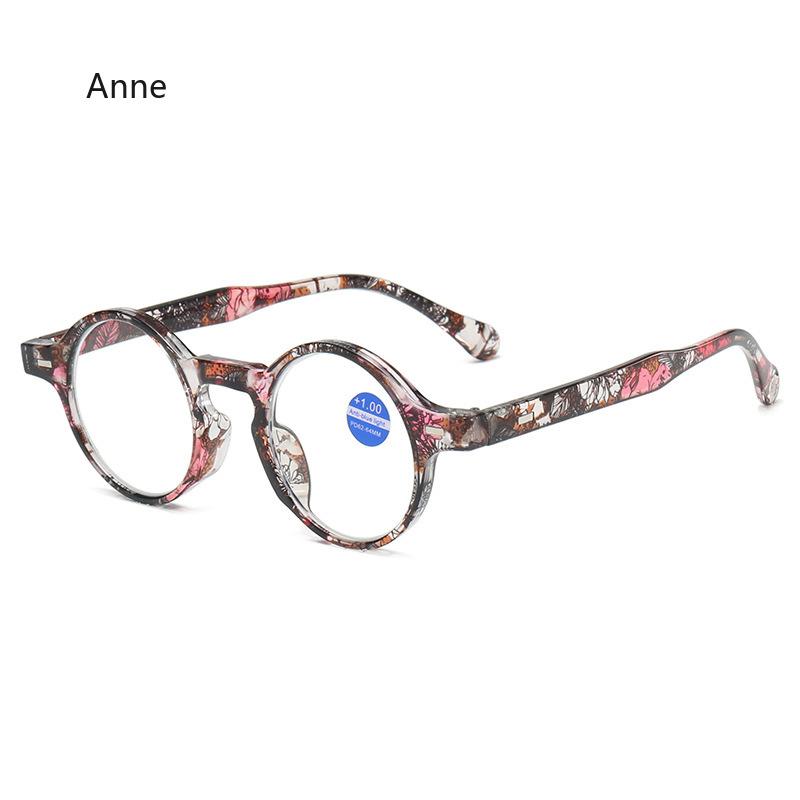 Plastic Reading Glasses Men Women Small Frame Rivet Decoration Eyeglass Frame Oval Shaped Hyperopia Eyewear