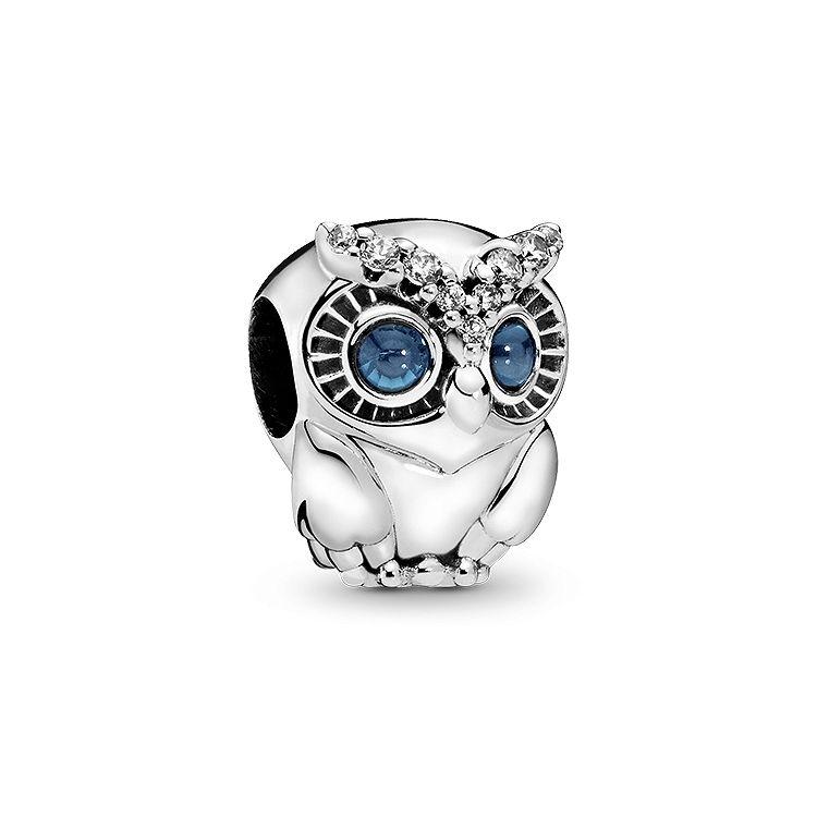 Pandora Shining Owl Charm Women Charm Silver 798397NBCB Box