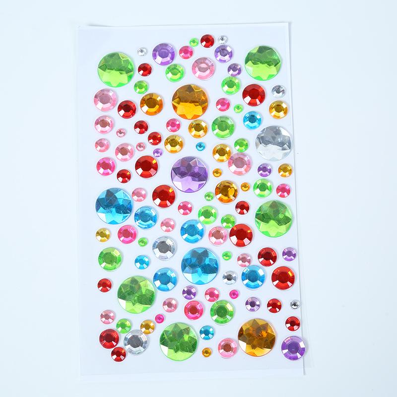 Children's 3D Crystal Gem Cartoon Stickers: Shiny Princess Rewards & Educational Stationery