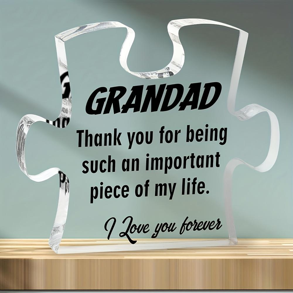 

2D Flat Acrylic Grandson Gift Puzzle Decoration for Grandfather, Indoor and Outdoor Decoration - No Battery/electricity Required, Free D 7*9CM
