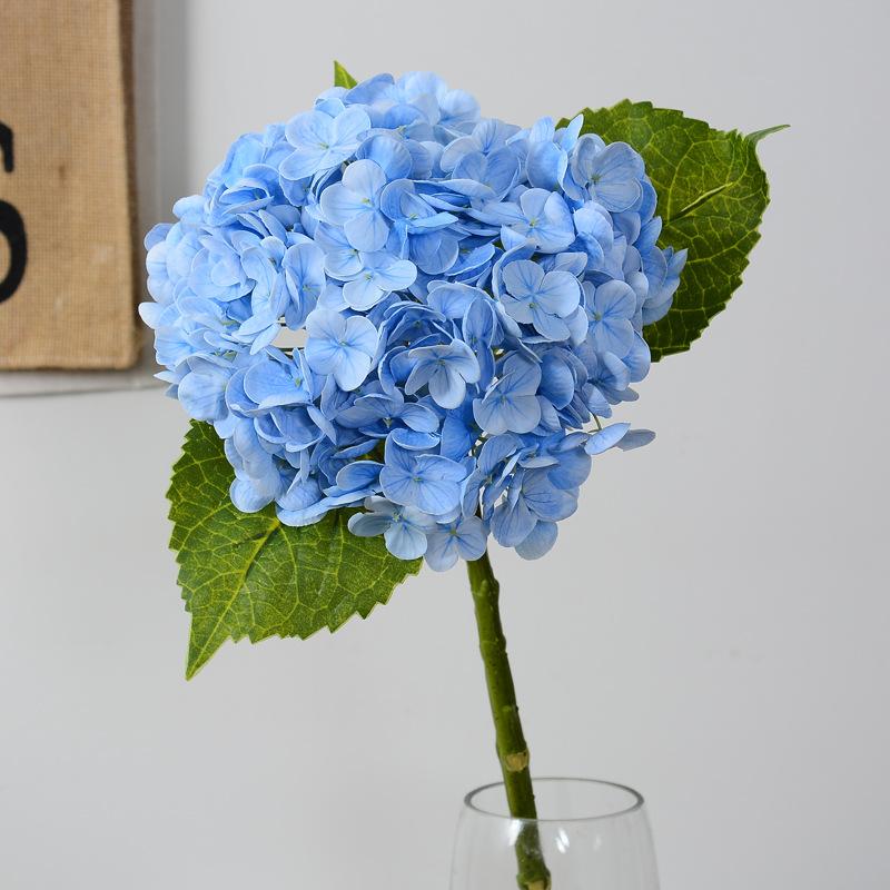 1/3/6PCS 22.83in Blue Embroidered Hydrangea Flowers, Fake Plastic Stems for Wedding/Party/Office, Spring Summer Home Decor, Gift