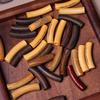 3Pcs Tube Shape Loose Beads Wood Spacer Bead Decorative Beads Curved Tube Beads  Beaded Accessories