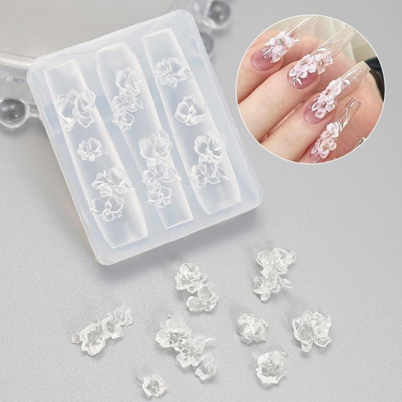Professional 3D Nail Embossing Mold Reusable Silicone Template For Salon Home Manicure Nail Art Manicure Accessories
