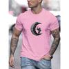 T-shirt da uomo con scollo a O, manica corta, stampa, cotone, comoda, da uomo