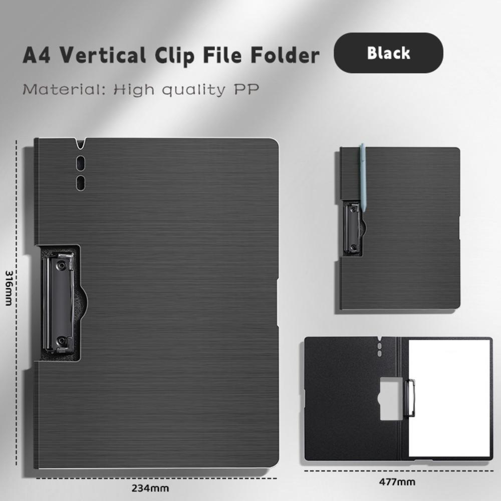 Horizontal/Vertical Clip Clipboard Thickened PP Writing Pad A4 File Folder  Document Management