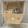 Chinchilla Hängematte Holz Kletterspielzeug für Innen-Chinchillas Schaukelhaus für Gleitbeutler Frettchen Syrischer Vogel Innen