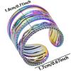 Trendy Irregular Rainbow Color Open Ring Metal Stainless Steel Rings For Women Men Accessories Hollow Finger Jewelry Anniversary