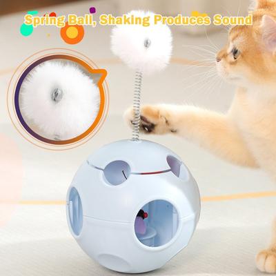 New Fluff Ball Cat Toy Tumbler Pet Supplies Entertain Cats Spring Fluff Ball Interactive Toy Multifunctional Pet Toy