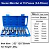 Length Deepen Impact Socket Adapter 5.5-19mm Power Nut Driver Socket Set 16Pcs Hex Shank Screwdriver Key Head Hand Tool