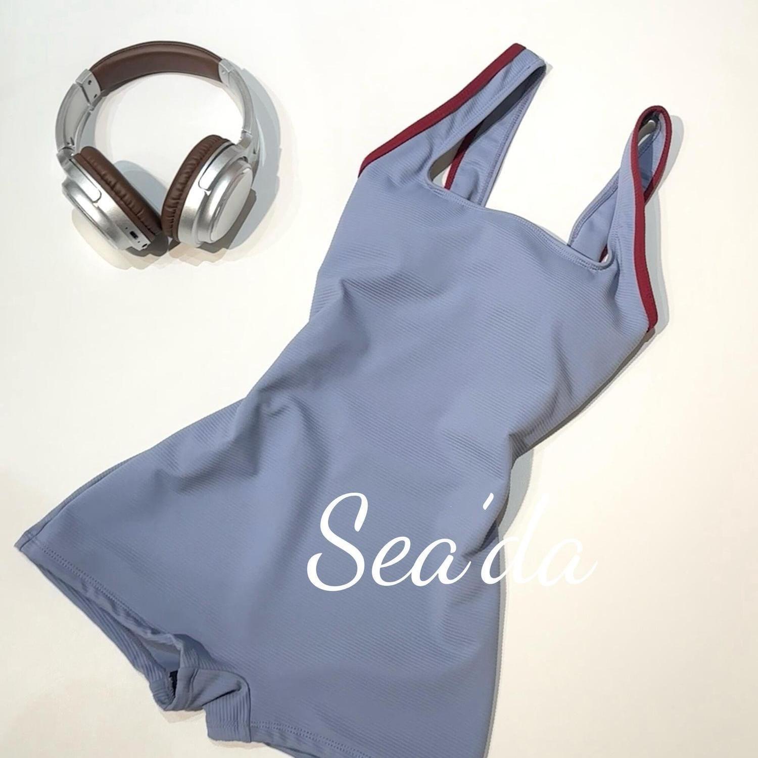 

[Blue Fei Flat Angle] Back strap Flat Angle removable chest pad racing swimsuit conservative large size slightly fat M синий