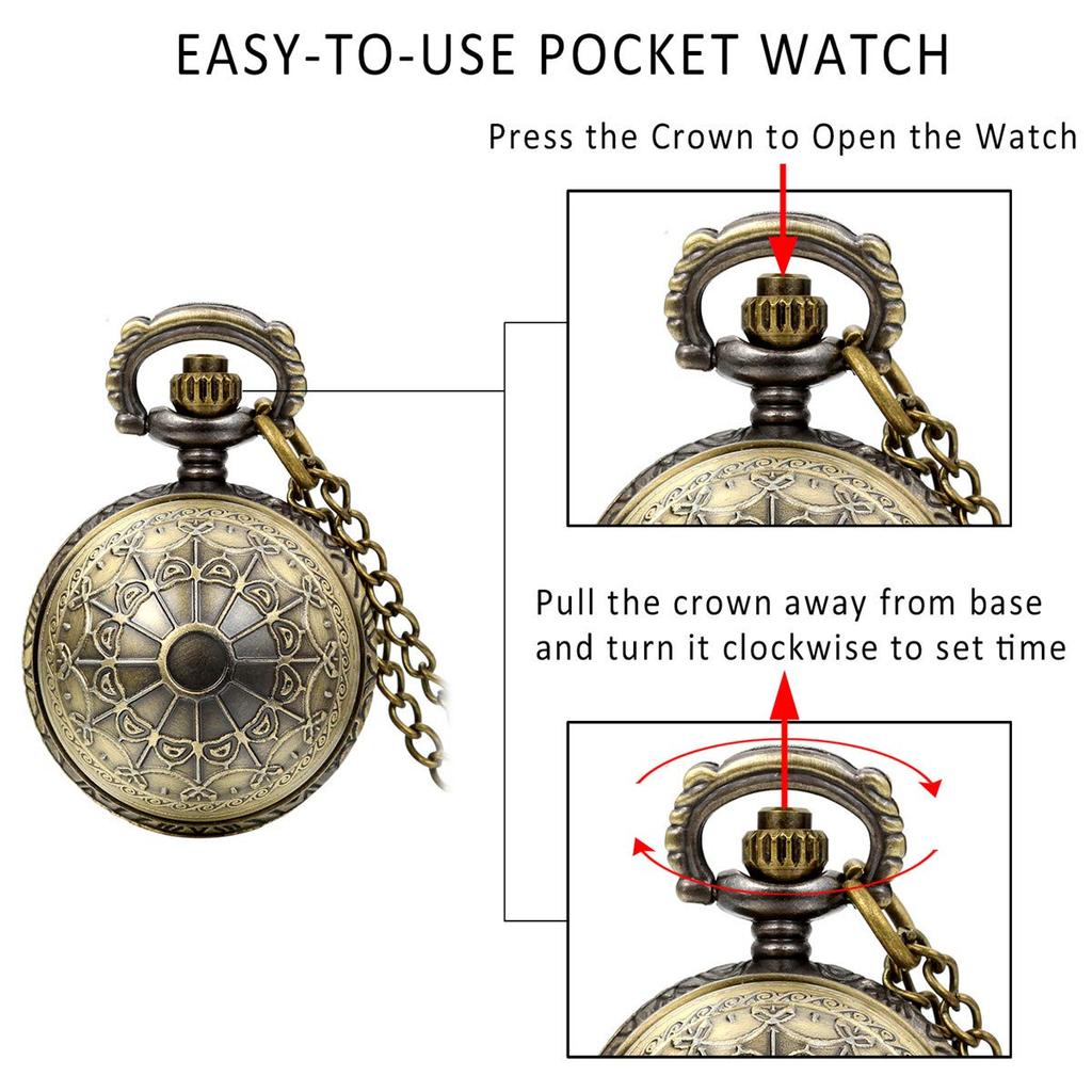Antique Pocket Watch Spider Web Necklace Pendant Casual Fashion