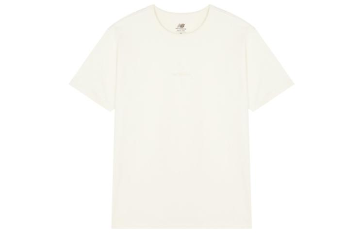 New Balance T Shirts Unisex White Crew Neck Moderate Straight Fit AMT23571-GIE M