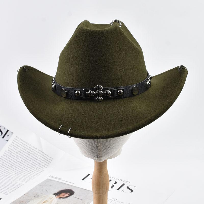 Unisex Solid Color Roll Up Brim Felt Fedora Hat Vintage Western Cowboy Hat Outdoor Travel Cowgirl Hats