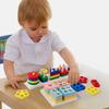 Montessori Stacking Geometric Shapes Puzzle for Kids Ages 2-3: Educational Column Matching Blocks