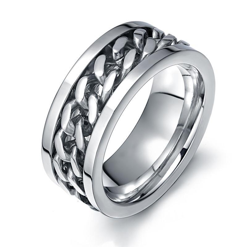 

Vnox 8mm Rotatable Chain Ring For Men Women Stainless Steel Flexible Spinner Link Casual Fraternal Rings Male Jewelry Anel 7