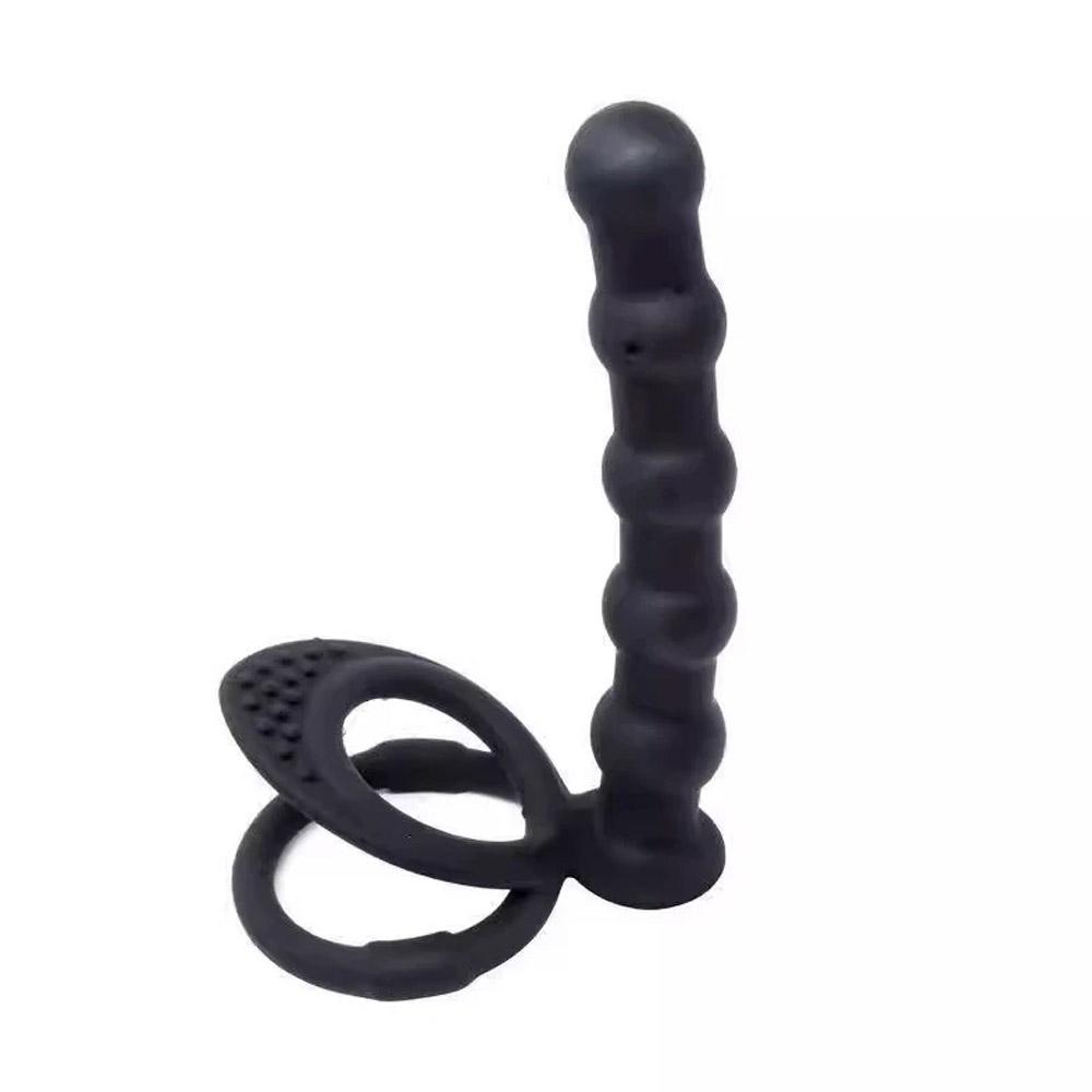 Anal Beads Vibrating Cock Ring Wearable Anal Dildo with Vibrating Cock Ring 10 Vibration Modes Male Adult Toy Vibrating Cock Ring