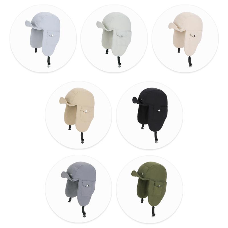 Căciulă Caldă de Bumbac de Iarnă pentru Femei, pentru Ciclism în Aer Liber, Rezistentă la Vânt, cu Protecție pentru Urechi, Căciulă Bomber pentru Cap Mare